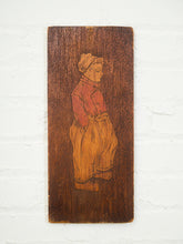 Load image into Gallery viewer, Vintage Man Hand Etched Wooden Pyrography Folk Art Plaque