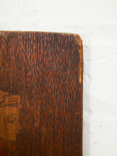 Load image into Gallery viewer, Vintage Man Hand Etched Wooden Pyrography Folk Art Plaque