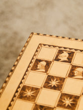 Load image into Gallery viewer, Vintage Handcrafted Wooden Chessboard with Medieval-Themed Designs