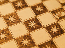 Load image into Gallery viewer, Vintage Handcrafted Wooden Chessboard with Medieval-Themed Designs
