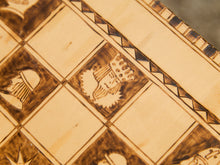 Load image into Gallery viewer, Vintage Handcrafted Wooden Chessboard with Medieval-Themed Designs