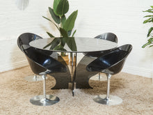 Load image into Gallery viewer, Atomic Smoked Glass Dining Table
