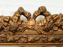 Load image into Gallery viewer, Vintage French Provincial Gold Rectangle Ornate Wood Wall Mantle Mirror