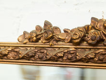 Load image into Gallery viewer, Vintage French Provincial Gold Rectangle Ornate Wood Wall Mantle Mirror