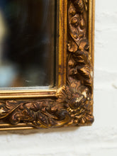 Load image into Gallery viewer, Vintage French Provincial Gold Rectangle Ornate Wood Wall Mantle Mirror
