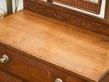 Load image into Gallery viewer, British Arts & Crafts Oak Dressing Table with Mirror