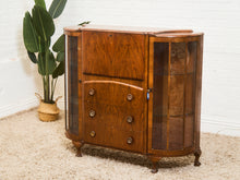 Load image into Gallery viewer, Art Deco Vintage Oak Secretary Bar Bookcase