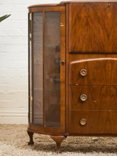 Load image into Gallery viewer, Art Deco Vintage Oak Secretary Bar Bookcase