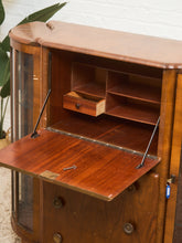 Load image into Gallery viewer, Art Deco Vintage Oak Secretary Bar Bookcase
