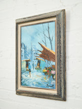 Load image into Gallery viewer, Parisian Street Market Scene Oil Painting  by Burney