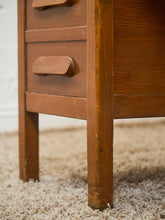 Load image into Gallery viewer, Mid-Century Oak Pedestal Desk with Twin Drawer Pedestals