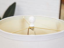 Load image into Gallery viewer, Mid-Century White Ceramic Table Lamp with Brass Base