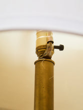 Load image into Gallery viewer, Mid-Century White Ceramic Table Lamp with Brass Base