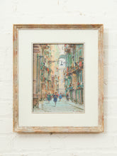 Load image into Gallery viewer, Framed European Street Scene Oil Painting Signed