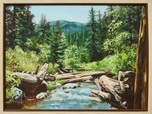 Load image into Gallery viewer, Mountain Stream Landscape Oil Painting in Ornate Frame