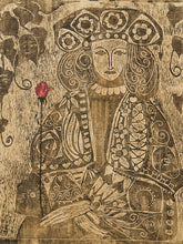 Load image into Gallery viewer, The Guardian with Red Rose Textile Work
