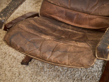 Load image into Gallery viewer, Norwegian Distressed Leather Lounge Chair