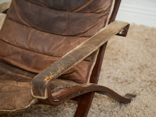 Load image into Gallery viewer, Norwegian Distressed Leather Lounge Chair