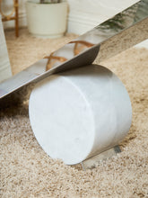 Load image into Gallery viewer, Italian Large Oval Table Cattellan Black Marble Steel and Crystal