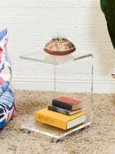 Load image into Gallery viewer, Lucite Side Table with Wheels