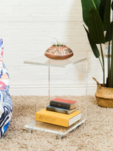 Load image into Gallery viewer, Lucite Side Table with Wheels