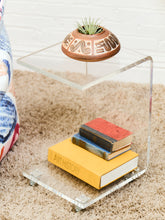 Load image into Gallery viewer, Lucite Side Table with Wheels