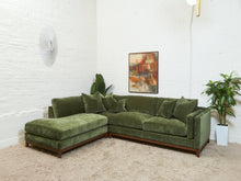 Load image into Gallery viewer, Lisette Sectional Left Facing bumper chaise in Olive Moss