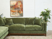 Load image into Gallery viewer, Lisette Sectional Left Facing bumper chaise in Olive Moss