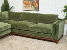 Load image into Gallery viewer, Lisette Sectional Left Facing bumper chaise in Olive Moss