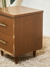 Load image into Gallery viewer, Double Drawer Rustic Nightstand