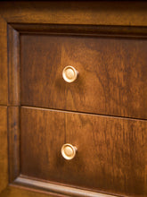 Load image into Gallery viewer, Mid-Century Walnut Highboy Dresser with Brass Pulls