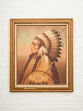Load image into Gallery viewer, Vintage signed Native American Chief Oil Painting Kenneth Wu