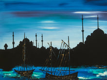 Load image into Gallery viewer, 1970’s Sailboat Paintings in Blue Signed by E