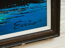 Load image into Gallery viewer, 1970’s Sailboat Paintings in Blue Signed by E