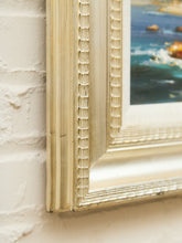 Load image into Gallery viewer, Vintage Coastal Seascape Oil Painting Textured Brushwork Wood Frame Signed
