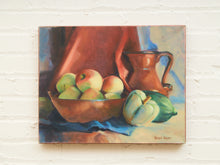 Load image into Gallery viewer, Vintage Still Life Oil Painting Apples & Earthenware by Bazil Dean