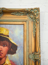 Load image into Gallery viewer, Mid Century Painting of Boy in Hat