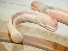 Load image into Gallery viewer, Hand-Carved Soapstone Fish Sculpture – Organic Modern 2 pieces