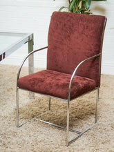 Load image into Gallery viewer, Set of 6 Vintage Milo Baughman Chairs in Burgundy/Brown