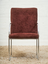 Load image into Gallery viewer, Set of 6 Vintage Milo Baughman Chairs in Burgundy/Brown