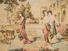 Load image into Gallery viewer, 20th Century Vintage French style tapestry is a Roman scene of Pompeii