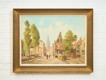 Load image into Gallery viewer, Old World Village Street European Townscape Oil Painting