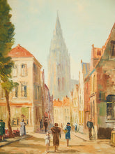 Load image into Gallery viewer, Old World Village Street European Townscape Oil Painting