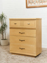 Load image into Gallery viewer, Blonde Vintage Highboy Dresser