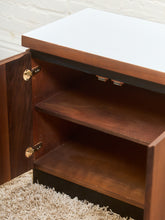 Load image into Gallery viewer, White Top 1970’s Mini Credenza Nightstand