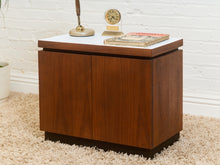Load image into Gallery viewer, White Top 1970’s Mini Credenza Nightstand