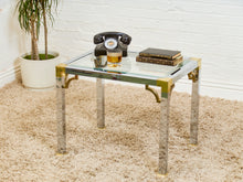Load image into Gallery viewer, Brass and Chrome Side Table