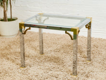 Load image into Gallery viewer, Brass and Chrome Side Table