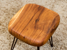Load image into Gallery viewer, Mid-Century Modern Solid Wood Stool with Hairpin Legs