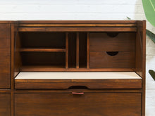 Load image into Gallery viewer, 1960s Mid Century Walnut Roll-Top Secretary Desk by Hooker
